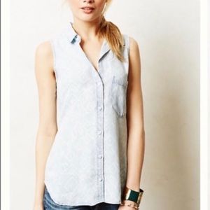 Cloth and Stone Ikat Chambray sleeveless T
